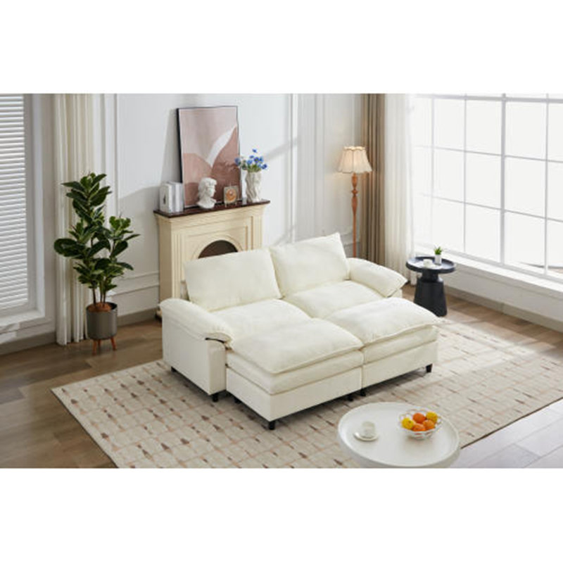 Canapé contemporain, 2, Chenille jaune