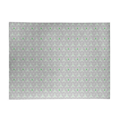 Tapis gris/vert à main carrée triangles