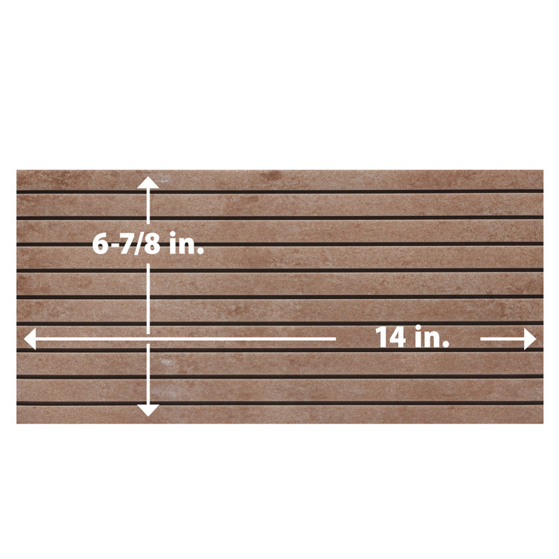 Americana Boston Strata 6-7/8 In. X 14 In. Porcelain Floor And Wall Tile, Brown;Orange