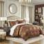 Brown Comforter , 4 Pieces, Queen Size, Enhanced Durability, - , Decorative Wadding In Sham Design Satin Look