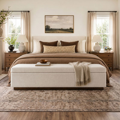 70" Upholstered Storage Bench with Lift Top, Multi-Functional Storage Bench