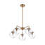 Lustre rond en verre 5 lumières Mid-Century