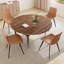 Ensemble de table de salle à manger 55,1 po, table de cuisine moderne pour 4 à 6 personnes, pieds en acier, ensemble de salle à manger à piédestal avec chaise de salle à manger, gain de place-120753762-125117017-120753763