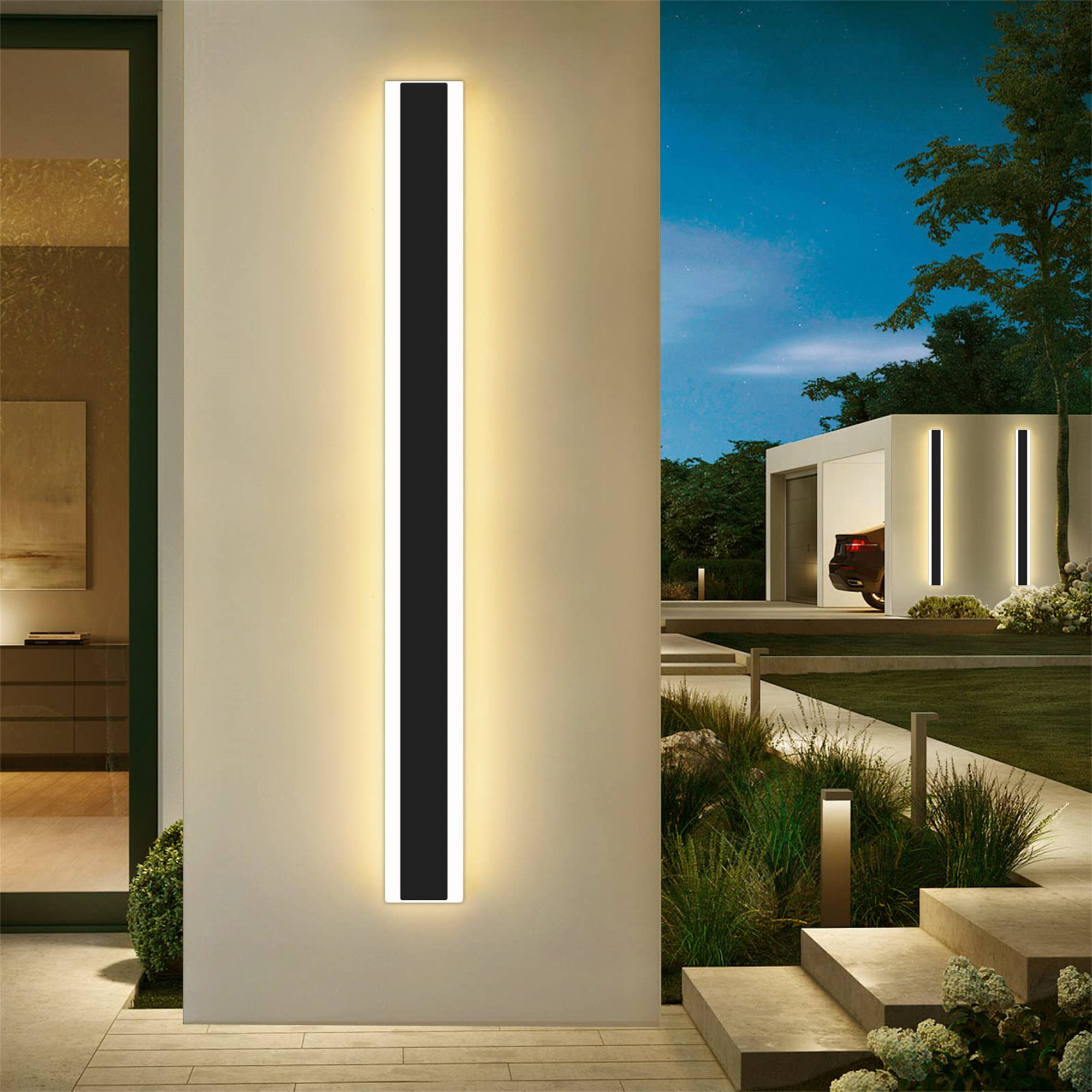Ivy Bronx 150CM Modern Wall Light, 48W Indoor/Outdoor IP65