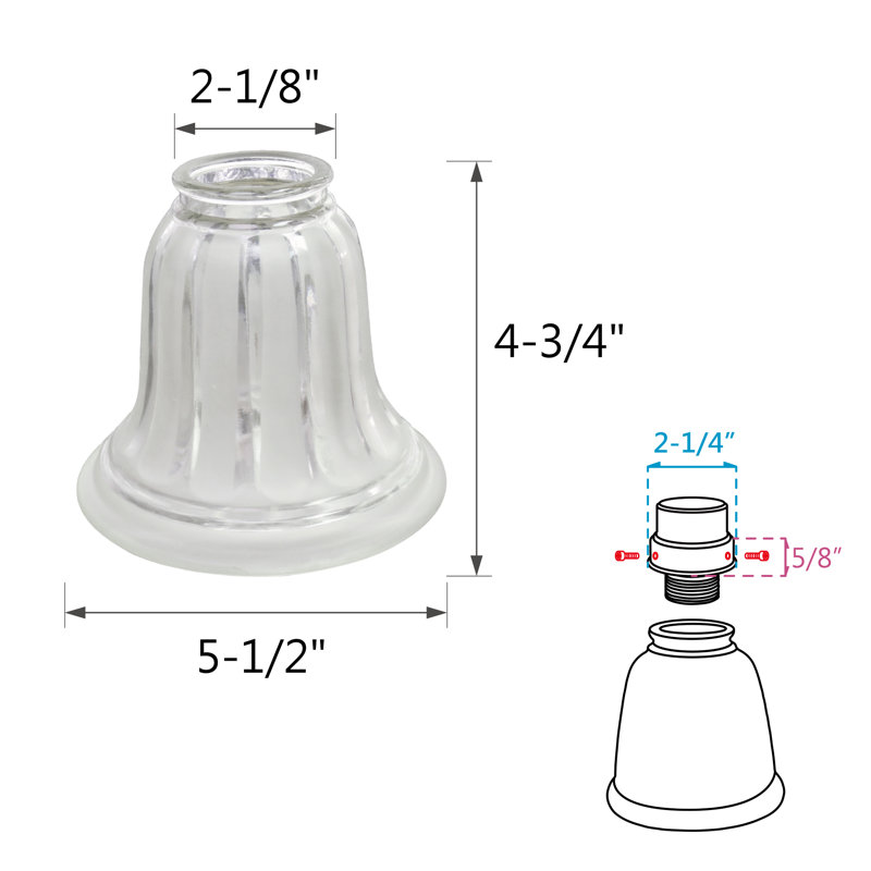 4.75'' H Glass Bowl Lamp Shade