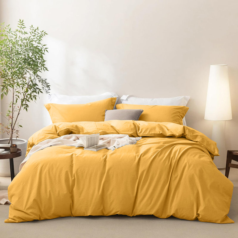 Ensemble de housse de couette simple simple - literie 100% microfibre soyeuse avec taies d'oreiller, lavable à la machine