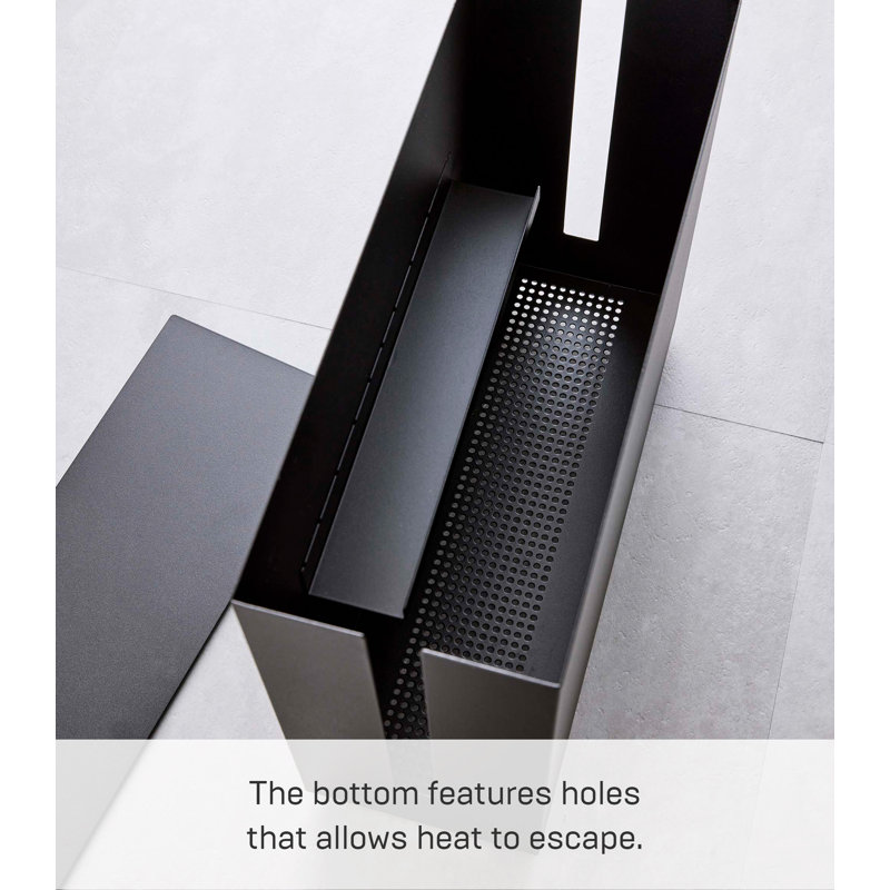 Black Steel Rolling Cable Management Box with Wheels