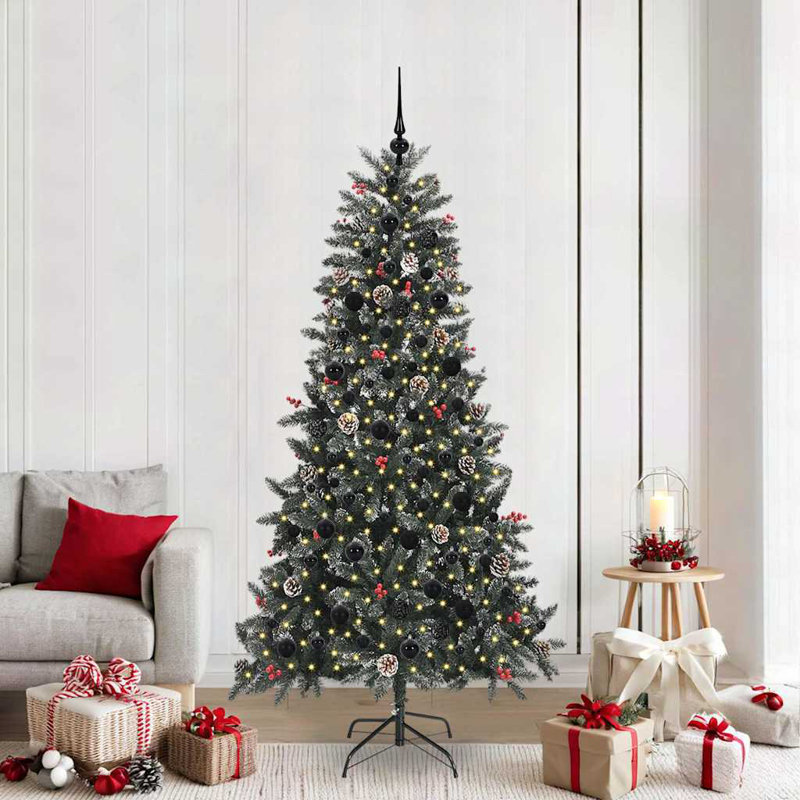 Artificial Christmas Tree with Stand Green, 6.89' H, Black