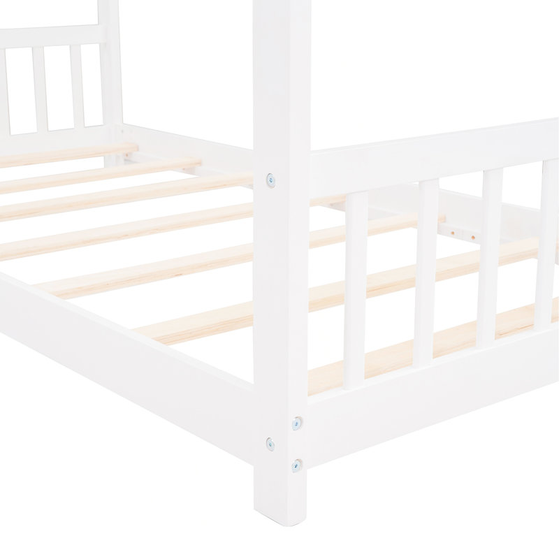 Lit simple en bois, blanc, Lit simple, Blanc