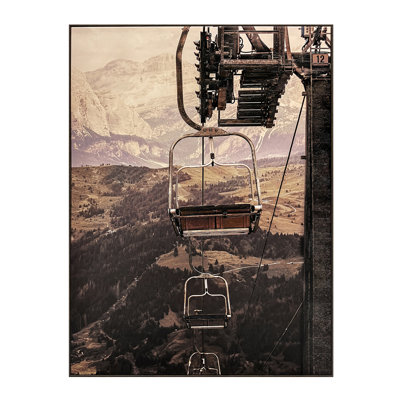 Vail Vintage Ski Lift Framed Canvas Wall Art