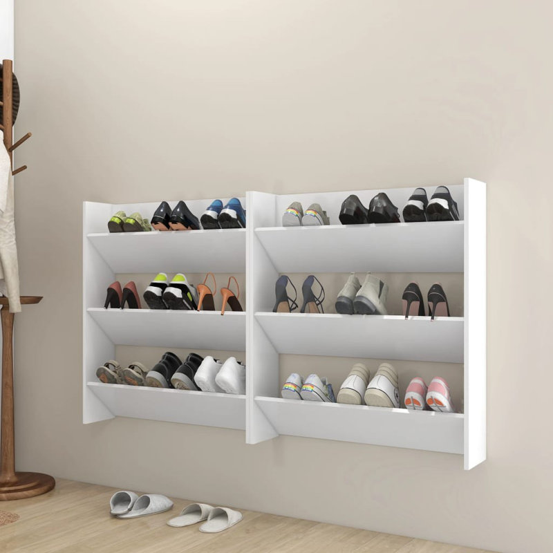 9 Pair Shoe Rack, White