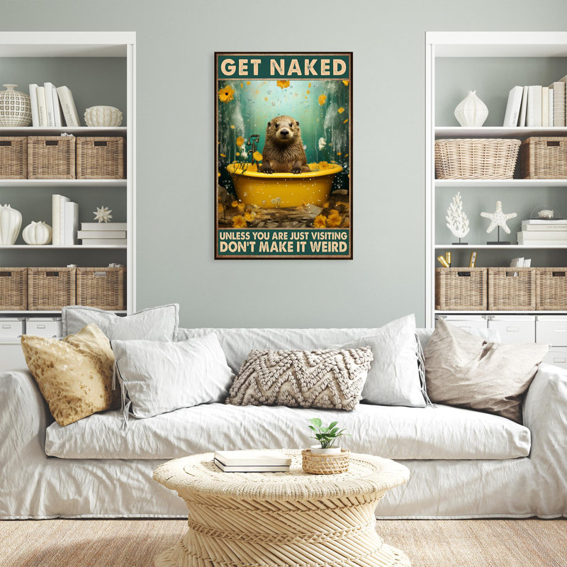 Loutre «Get Nake» - 1 pièce, impression sur toile rectangulaire, L 24 po x H 36 po