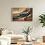 «Dayer» sarcelle et dunes de sable brun sous un ciel doré, art mural-743265736