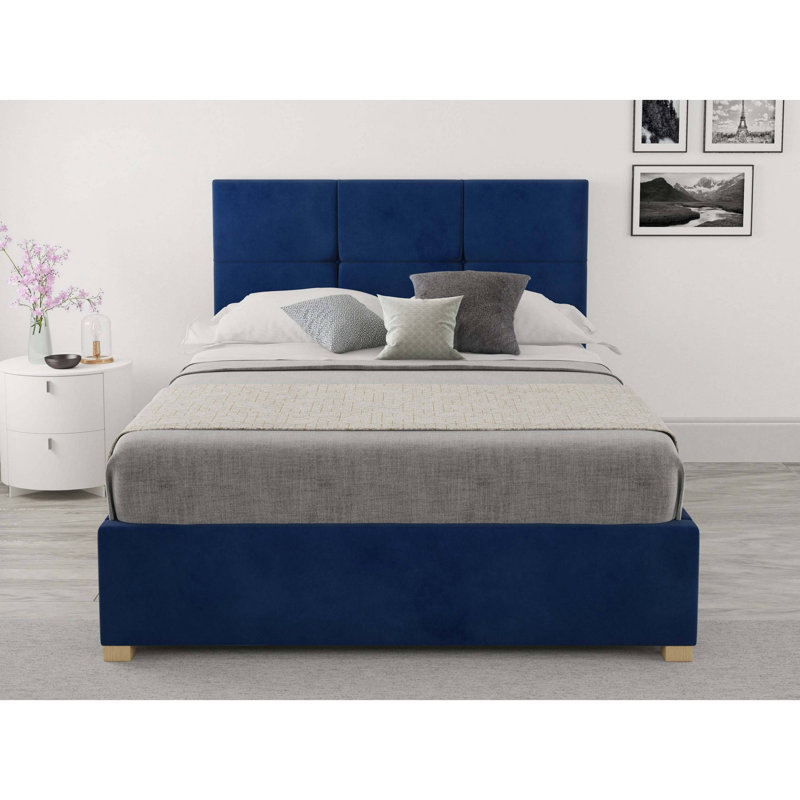Moyers Upholstered Ottoman Storage Bed, Double (4'6), Navy