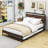 Maroma Metal and Wood Platform Bed with Twin Size Trundle-1049616843-1049616842