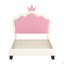 Lit simple tapissier princesse avec tête de lit couronne, lit plateforme simple-1273718492