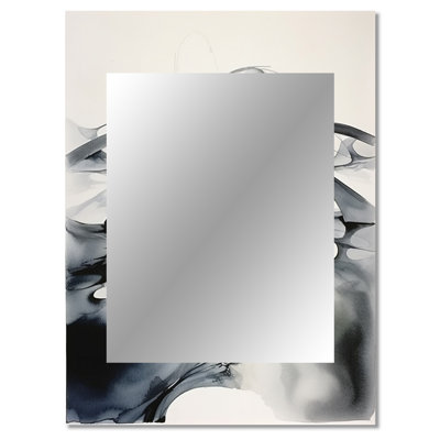 Abstract Neutral XI - Geometric Mirror, Modern Decorative Wall Mirror, Printed Metal Art