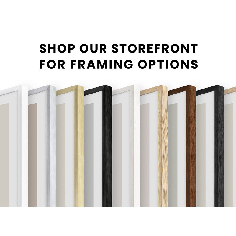 Beige Oak Framed Wall Art Set with Plexiglass
