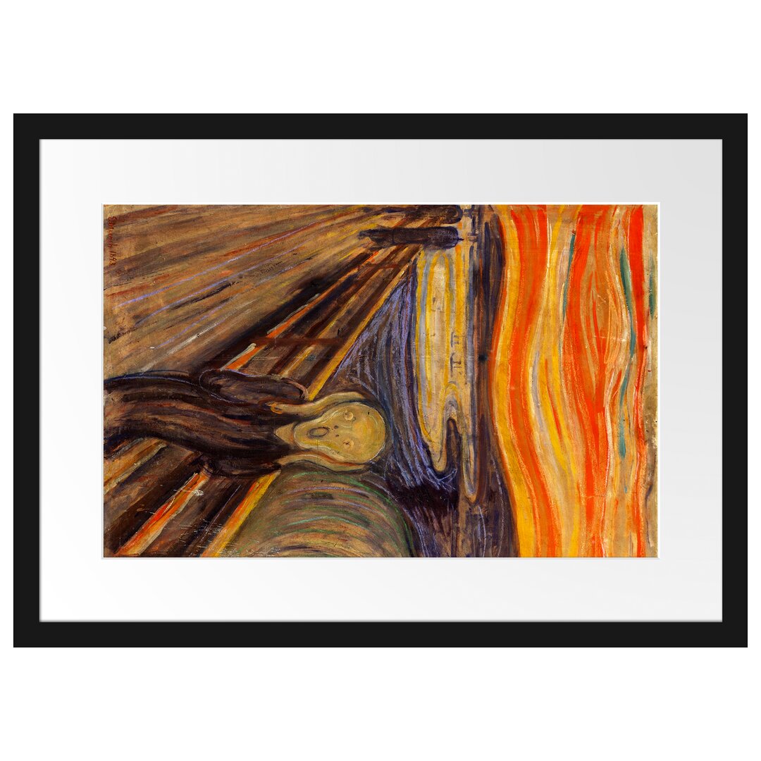 Gerahmter Kunstdruck The Scream I von Edvard Munch