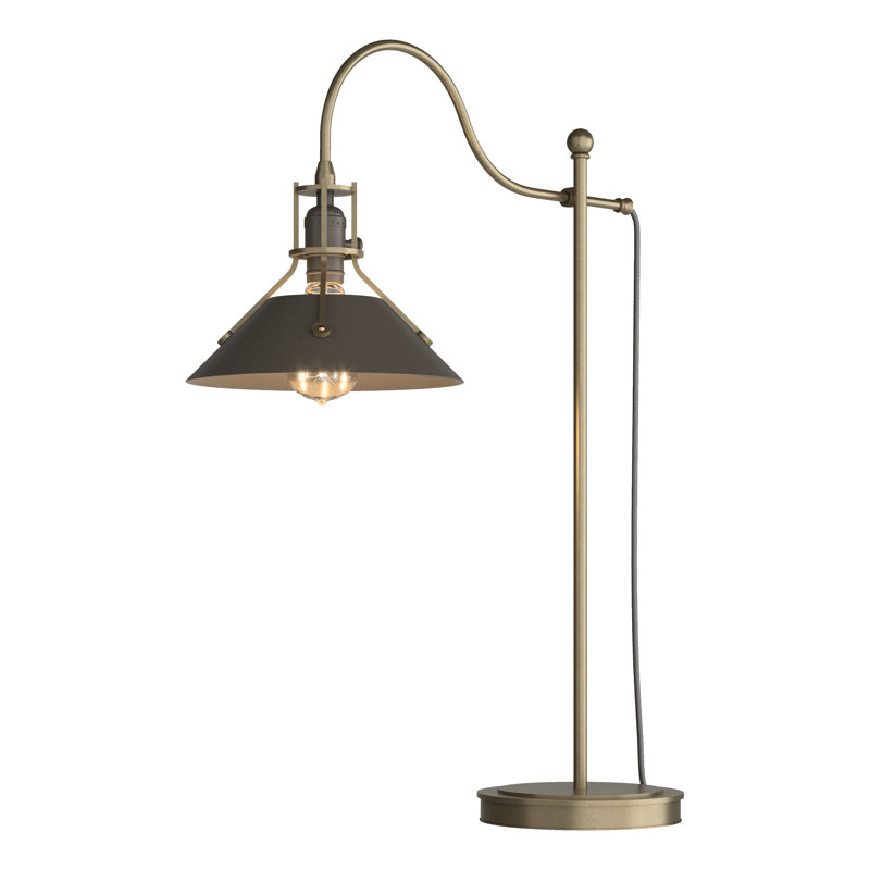 Henry 27" Arched Table Lamp, Soft Gold, Dark Smoke