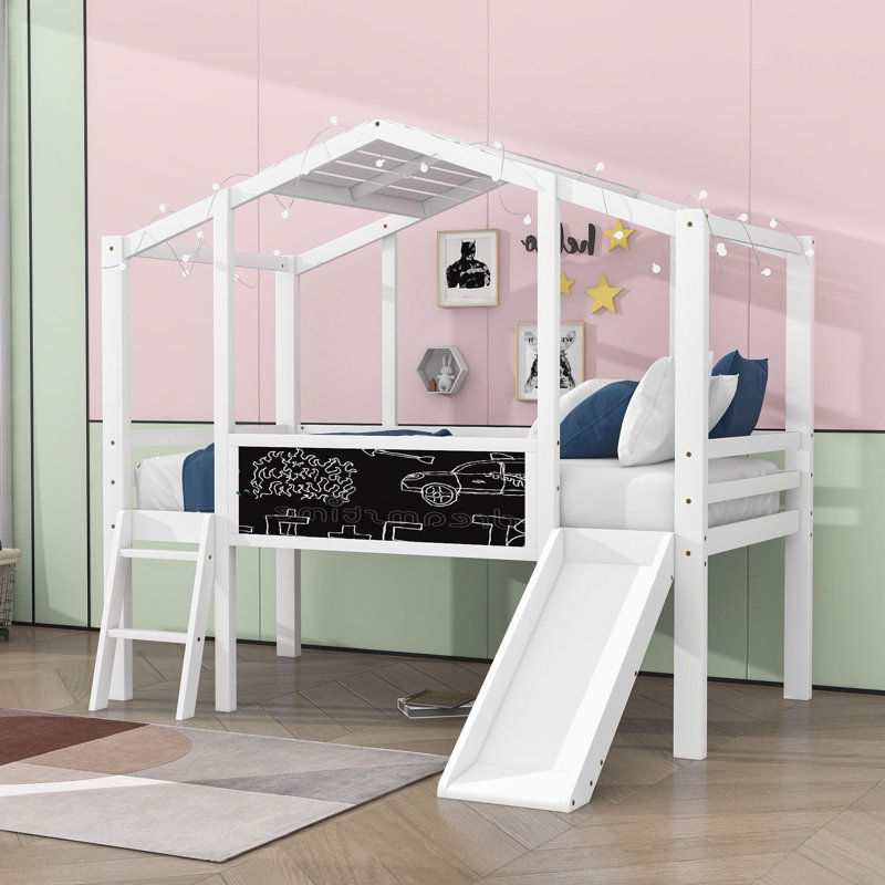 Samia Twin House Bed by YUNMA, White