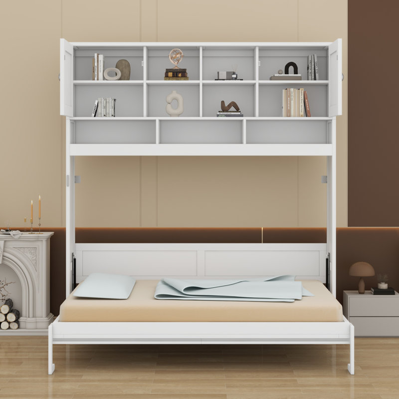 Lit escamotable avec grand espace de rangement et rayures