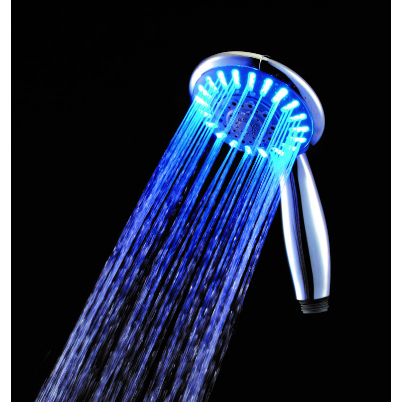 Ana Bath 4-Inch 5-Function Blue LED Multi Function Dual Shower Head with 5-Ft Hose, Chrome