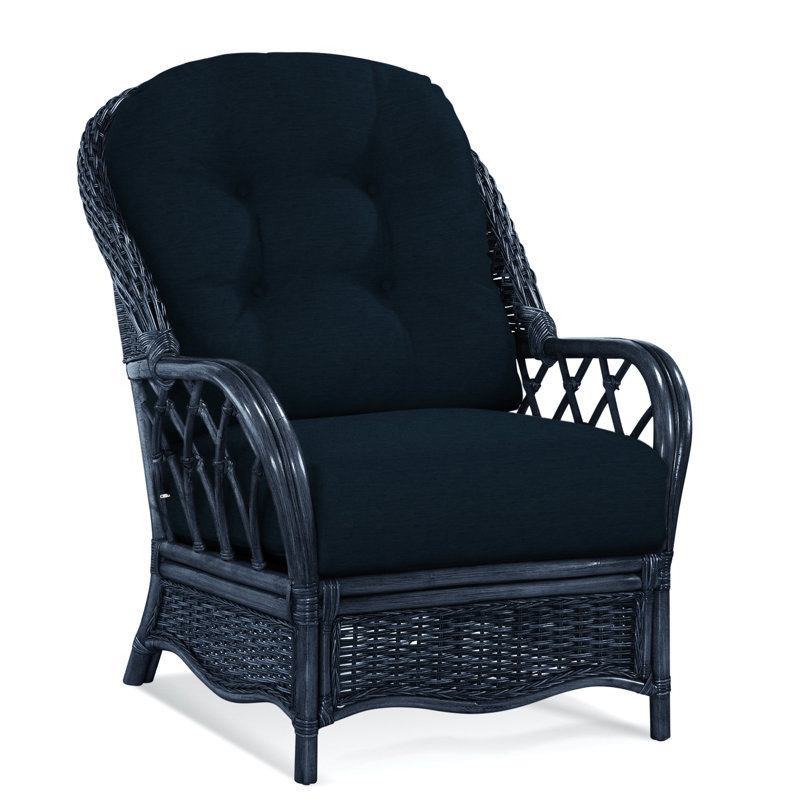 Chaise avec accoudoirs en rotin Everglade, Performance gris sucre; 0863-84, Marine