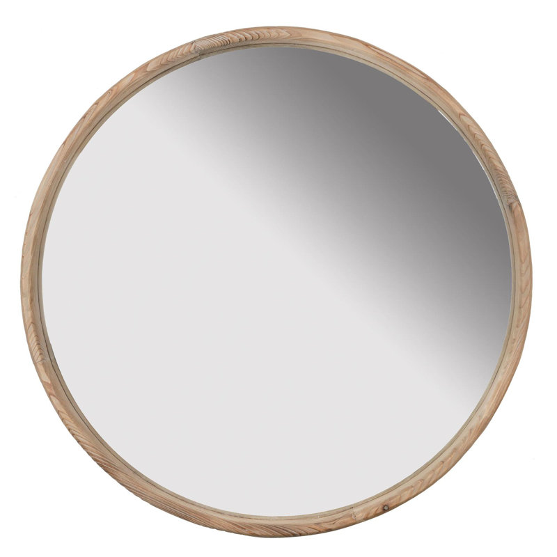 Round wall mirror, Light Brown