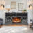 60" Farmhouse Style Electric Fireplace Tv Stand With Remote Control-121473053