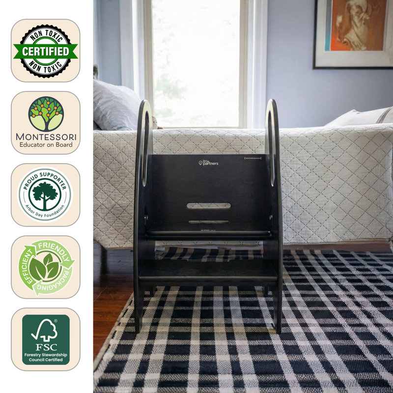 3-in-1 Growing Step Stool, Ebony