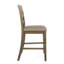 De 2 tabourets rembourrés - Pu brun, structure stable en bois d'hévéa avec dossier, 40,58 po H, 21,98 l, 20,23 po, dossier de dossier, haut, profond, l