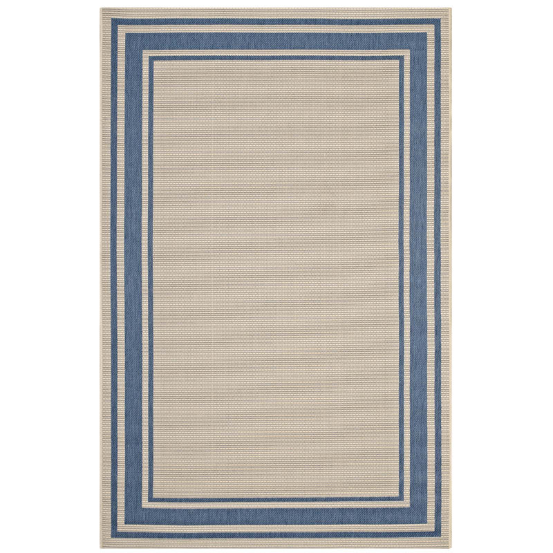 Modway Rim Blue and Beige 5'x8' Easy-Care Outdoor Area Rug