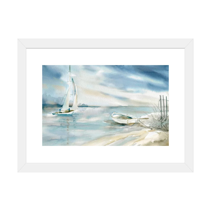 Voile subtile par Carol Robinson-impression, Blanc, H 24 po x l 32 po x P 1 po, Papier encadré blanc