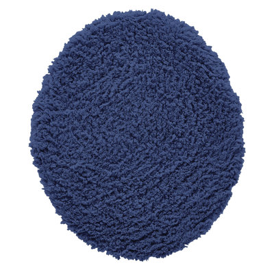 Housse de siège de toilette 100% coton Branston, lavable à la machine, certifié OEKO-TEX, couvercle de toilette allongé ultra doux et absorbant, motif à chevrons luxueux, 18 po x 20 po, bleu marine