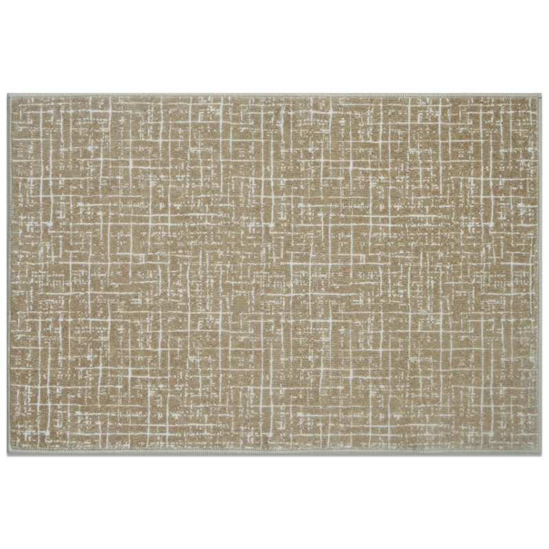 700G Woven - Like Warm Brown Grid American Style Carpet, Rectangle 3' x 5'