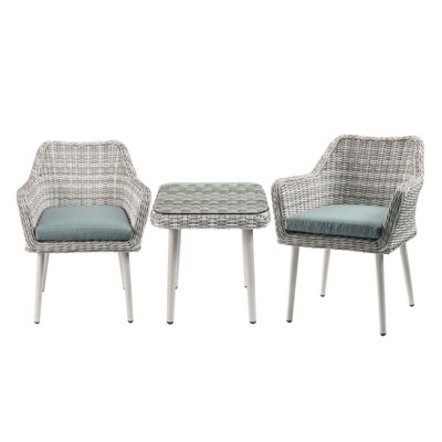 Mauricette 2 - Person Rectangular Outdoor Dining Set with Cushions