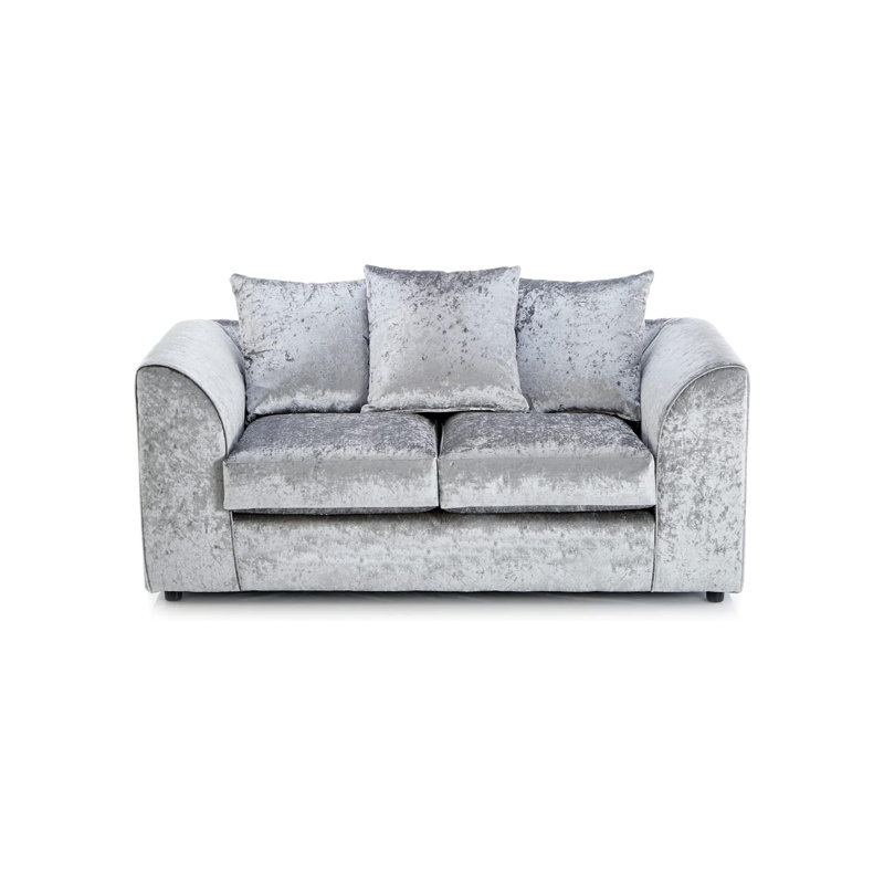 2 Seater Velvet Sofa, Silver