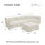 Canapé modulaire incurvé en forme de L de 116 po avec repose-pieds à compression en chenille et repose-pieds-130563777