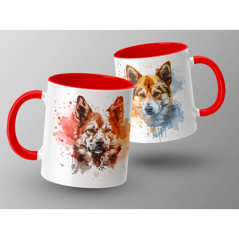 Ceramic Coffee Mug, Red, 3