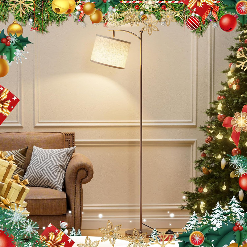 Adjustable Brightness & Color Temperature Floor Lamp With Remote Control, Rotating Lampshade, Magnetic Remote & Timer Function, Easy Assembly