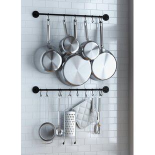 Wall Mounted Pot & Pan Holder with Shelf – Heavy Duty Square Grid Pan –  Homeries