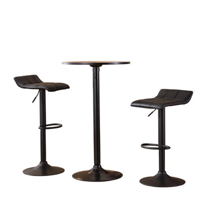 Ensemble de tables de bar élégantes et fonctionnelles en métal avec tabourets réglables pour un look contemporain