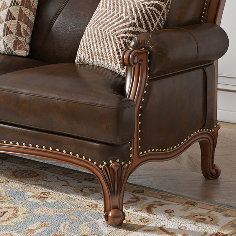 Fauteuil en cuir massif American