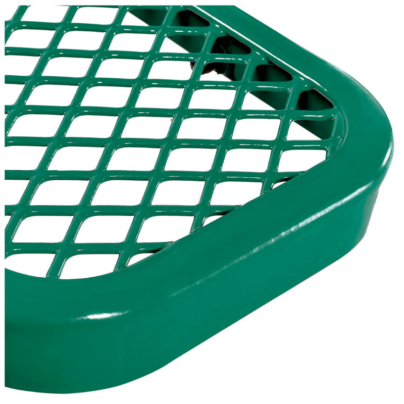 Green 72in Steel Outdoor Bench with Backrest