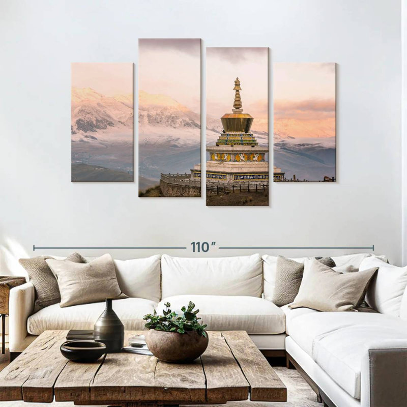 Adella Tibet Buddhist Pagoda, 54" H x 84" W