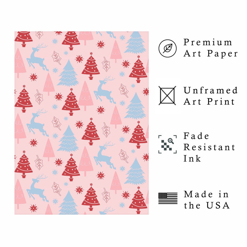 «Holiday Holiday Christmas Tree IV», reproduction d'art moderne sans cadre, H 14 po x l 11 po