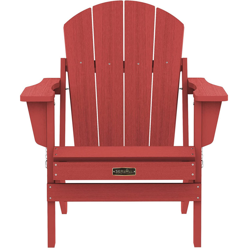 Chaise Adirondack pliante pour l'extérieur, résistante aux intempéries (vert), Rouge