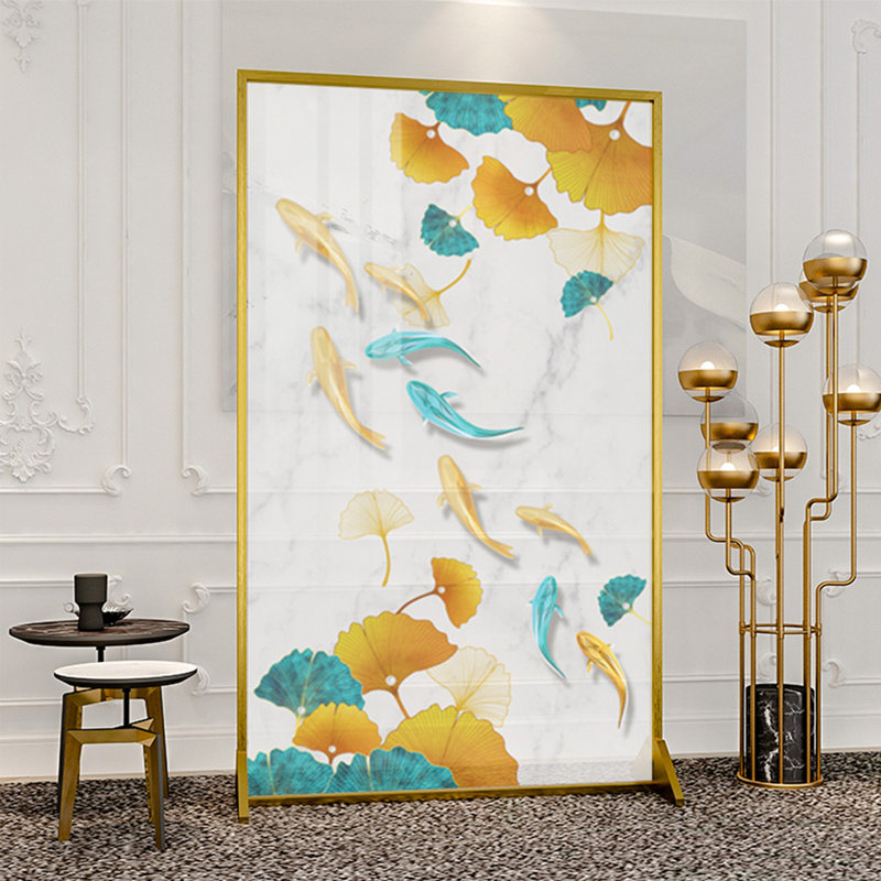 Écran Luxury Ginkgo Koi, H 78,74 po x l 47,24 po x P 1,57 po