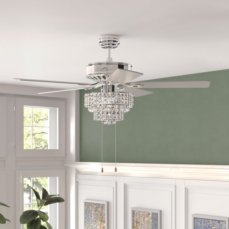Ventilateur de plafond 52 pales 52 po avec chaîne de traction et ensemble d'éclairage inclus